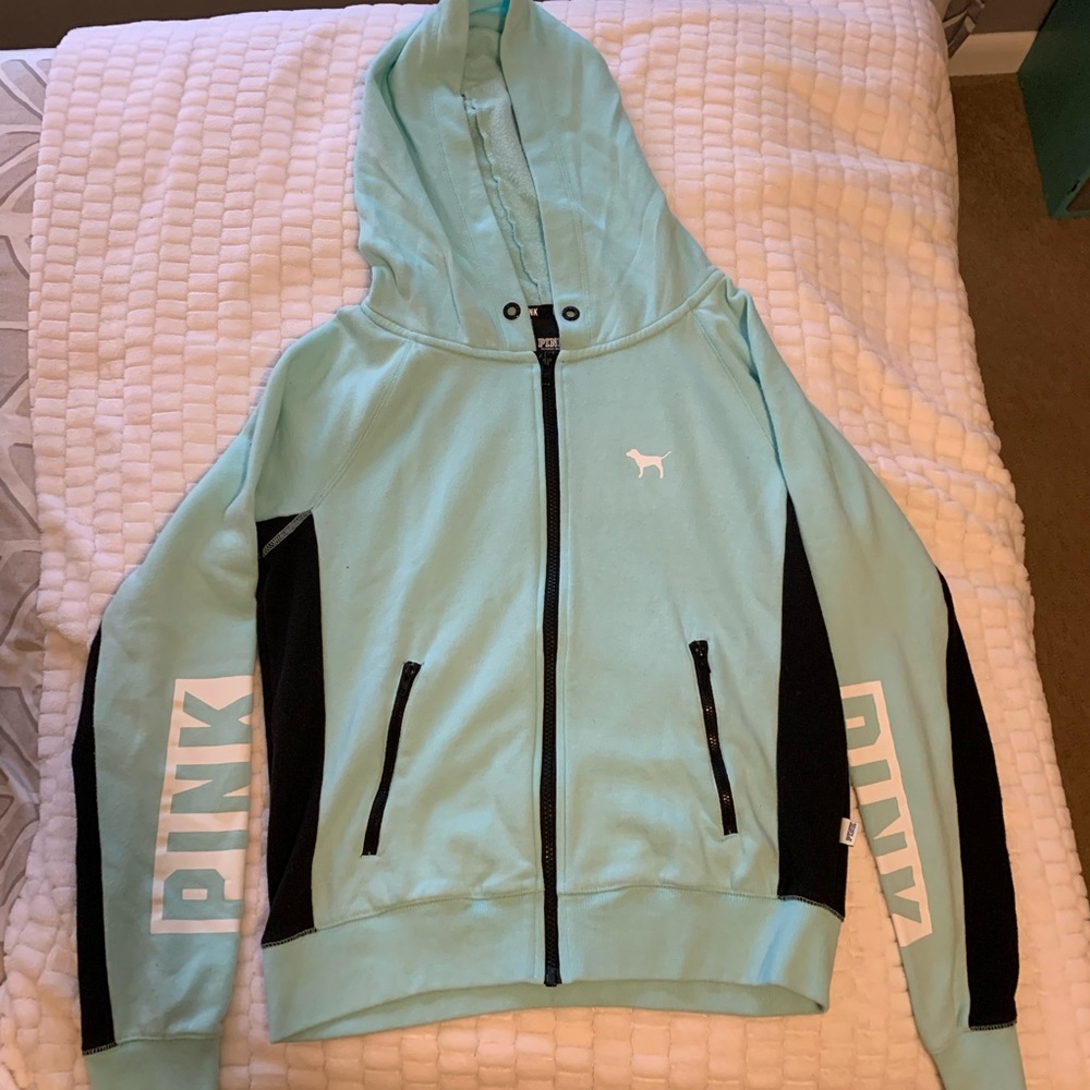 mint green vs pink athletic jacket